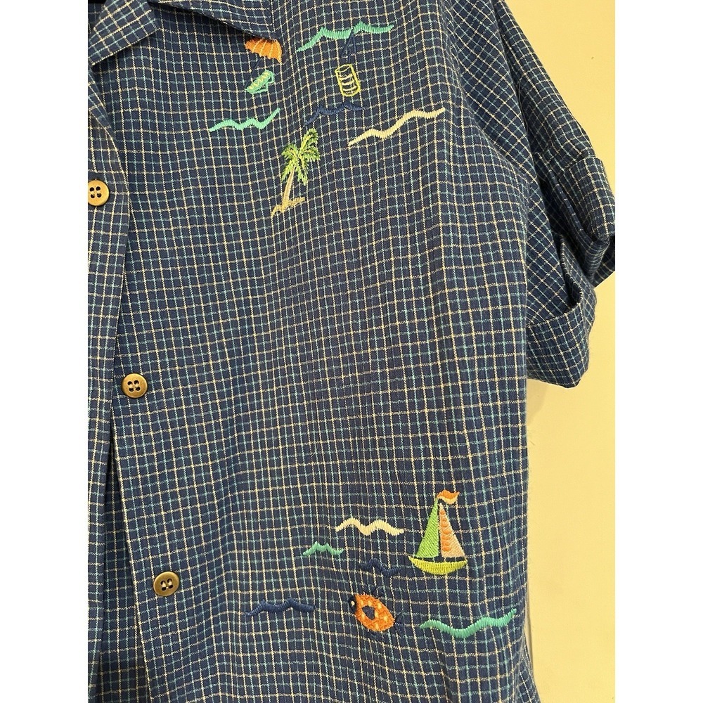 Vintage Vacation Beach Print Button Up Size Small Koret Francisca Short Sleeve - Picture 6 of 9